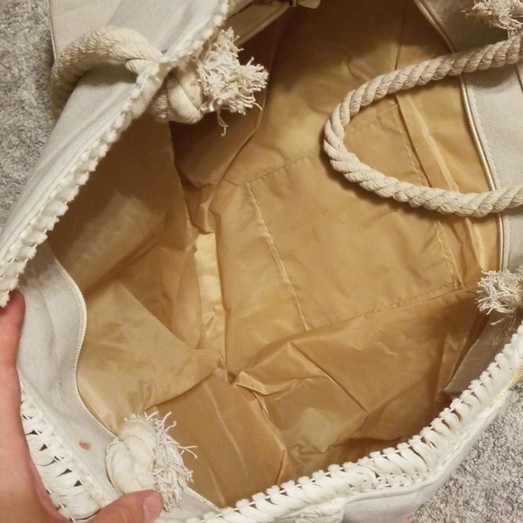 ⚘4 for $24⚘NWOT Beach Scene Tote bag w/Rope Straps - Picture 2 of 2